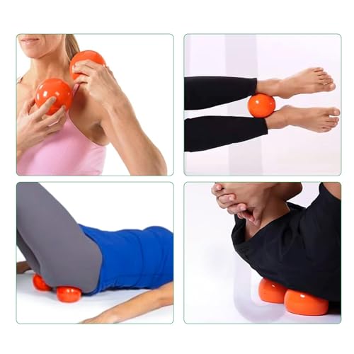 Yoga Massage Ball Smooth Ball – 4 inches Adjustable Firmness Massage Roller Method Balls for Back, Neck & Floor Therapy – Gentle Deep Muscle Relief for Sensitive Soft Tissue (Orange) - color: Orange