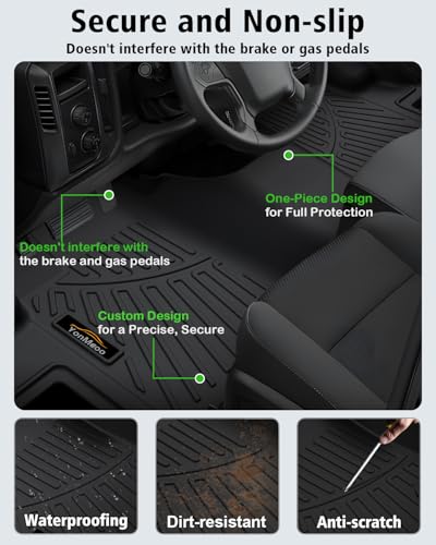 Floor Mats Custom for Ford Transit 2015-2021 150/250/350/350HD w/Carpet Flooring (Not for Transit Connect Models) All Weather TPE Rubber 1st Row Anti-Slip Floor Liners for Transit Accessories - size: For Ford Transit 2015-2021