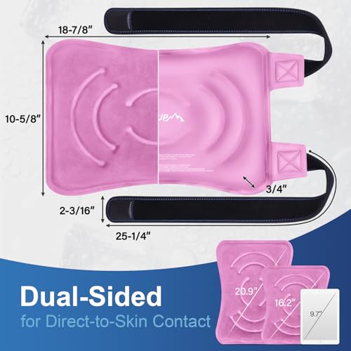 APEXUP Ice Pack for Knee Pain Relief, Large Reusable Wrap After Surgery, Flexible Gel Cold Pack for Injuries, Pain Relief for Back, Shoulder, Elbow, Ankle and Leg (Pink, XXL, 1PK) - size: 2X-Large-1PK, style: Pink