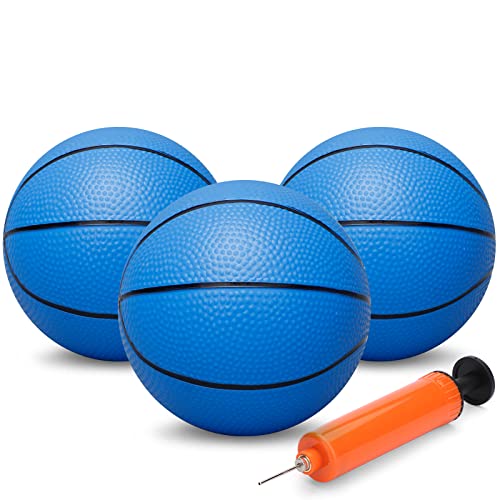 Mini Basketball for Mini Basketball Hoop, 6" Replacement Ball for Over The Door Hoop, Little PVC Basketballs for Kids Toddler, Beach Indoor Outdoor Pool Sport Game Gift, Blue 3 PCS - color: Blue