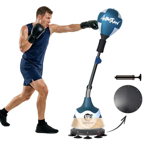 Freestanding Reflex Bag,Punching Bag with Stand,Height Adjustable,Speed Punching Ball for Reaction & Fitness Training - Stress Relief Workout for Adults，Boxing Equipment for Home Gym - color: Green