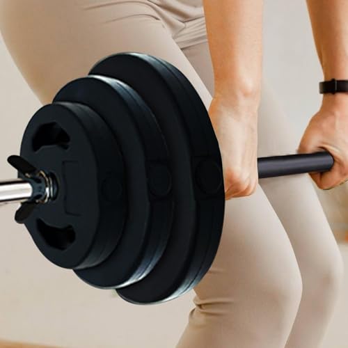 40Lb Adjustable Dumbbell Barbell Set with Cardio Pum, 6 Weight Plates & 3 51-Inch Bar Bars - Cardio Pump for Home Gym, Full Body Strength Training, Multi-Color Free Weights - color: Black-Round-40lb