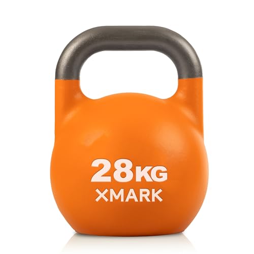XMARK Kettlebells, Competition Kettle Bells for Strength Training, Squats, Deadlifts,Kettle Bell Swings, Exercise Equipment for Home and Gym - Available in Sizes From 8kg to 32kg - color: 06) 28 KG Kettlebell