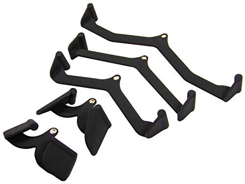 Fitvids LAT Pulldown Attachments, 5 Pieces Cable Machine Rowing Bar Set, Back Bicep Curl Tricep Lat Pull Down Strength Training Handles, Home Gym Fitness Cable Attachments with Non-Slip Rubber Coating - color: Black