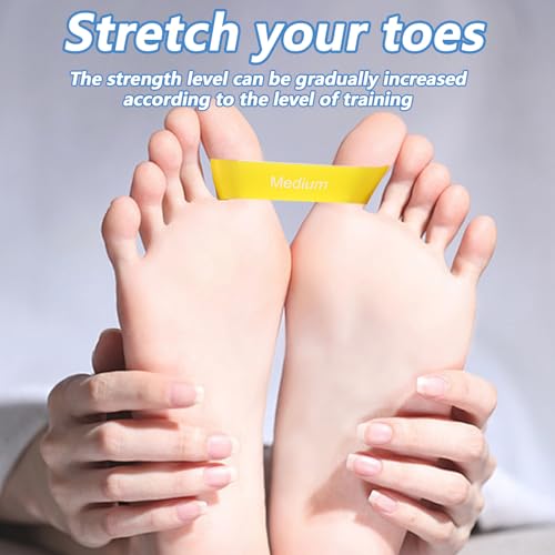5Pcs Toe Stretcher Bands for Bunions, Toe Bands Resistance for Women and Men with Storage Bag(Yellow/Green/Red/Blue/Black)