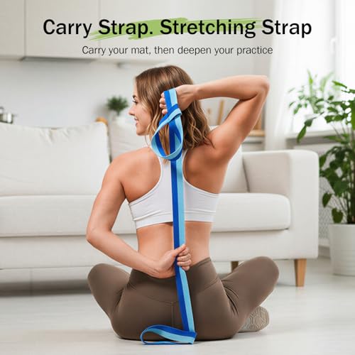 Slim Panda Yoga Mat Straps for Carrying, Adjustable Yoga Mat Carrier Sling Fits All Mats(Mat Not Included) - color: Oasis Blue, size: 72 inches