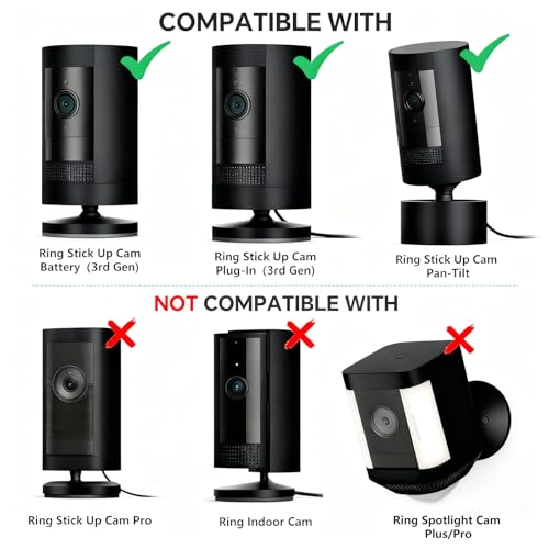 ALERTCAM Outdoor Power Adapter for Ring Stick Up Cam Battery/Plug-in 3rd Gen, 25ft Weather Resistant Charging Cable with Barrel Plug Continuously Charge Your Security Camera, Black - color: Black