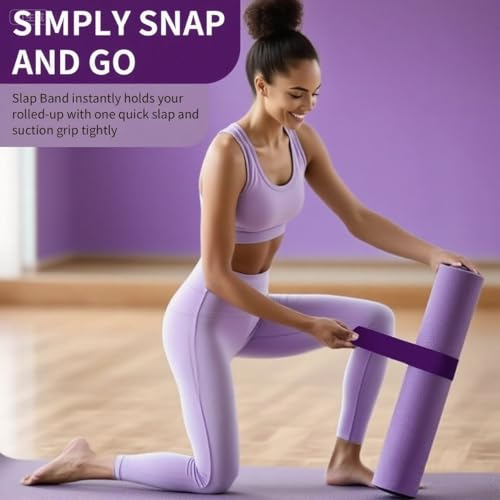 Yoga Mat Carrier Strap, Adjustable Thick Straps Sling for Carrying Large Mats, Stretching Band - color: Slap Band Purple
