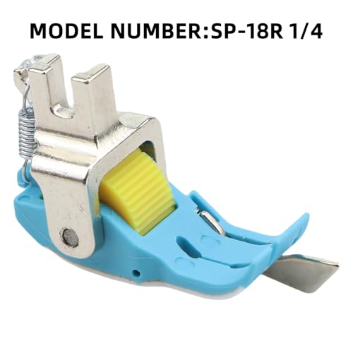 SP-18 Heavy-Duty Plastic Flange Roller Presser Foot for Industrial Single-Needle Sewing Machines - Compatible with Juki 8700/Brother 8100 Series (Precision Edge Guide & Anti-Skip Stitch) (SP-18R 1/4) - size: SP-18R 1/4