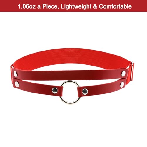 Adjustable O-ring Leg Garter, Elastic Thigh Garters Belt for Women, 1 Pair - color: Red