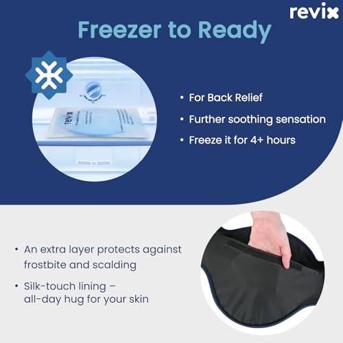 REVIX Extra Large Lower Back Ice Pack Wrap, 2 Pack Gel Wrap for Lumbar | Reusable Cold Gel for Sciatica & Waist Relief, 13.4 x 11 in, Hands-free Lumbar Wrap for Men & Women, Blue - color: Blue