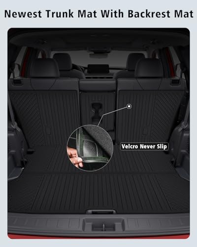 Floor Mats Custom Fit for Nissan Rogue PHEV 2026 7-Seater, All Weather TPE Cargo Liner with Backrest Protector, Full Set Trunk Mat for Rogue PHEV Accessories, Black - size: For Nissan Rogue PHEV 2026 7-Seater