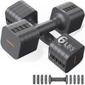FEIERDUN DB3 5-in-1 Adjustable Dumbbell Set, 6LB/10LB Pair Adjustable Weights for Women at Home, Dual Locking Stable Hand Weights with TPU Soft Handle, Home Gym, Rehab, Pilates, Yoga, Strength Training - color: A-Strength Grey, style: 6LBS Pair (12LBS Tot