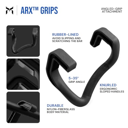 KENSUI Arx Grips - Wide Grip Pull Up Attachment, 800 lb Tested Capacity | Dynamic 5° to 35° angle gives multiple pulling positions for rows, pulldowns, shrugs and back training