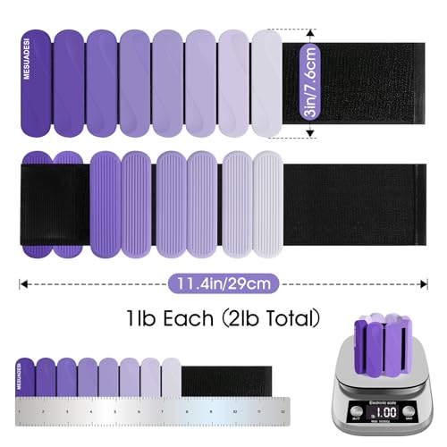 Wrist Weights – Ankle Wrist Weights for Women & Men – Adjustable Weighted Bangles Set (1 lb Each) | Arm and Leg Weights for Yoga, Pilates, Running & Walking - color: Gradual Purple