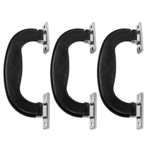 Piutouyar 14.4cm / 5.67 Inches Plastic Luggage Trunk Pull Handle, Antique Suitcase Side Holder for Briefcase, Luggage, Toolbox, Musical Box, Black(3Pcs) - color: Black, size: Black-3Pcs