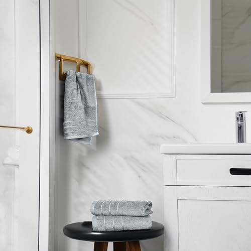 Tens Towels Pack of 6 Hand Towels, 100% Cotton, Lighter Weight, Quick to Dry, 16 x 28 Inches, Super Soft & Absorbent, Perfect for Bathroom & Kitchen, Cool Grey - color: Silver Grey
