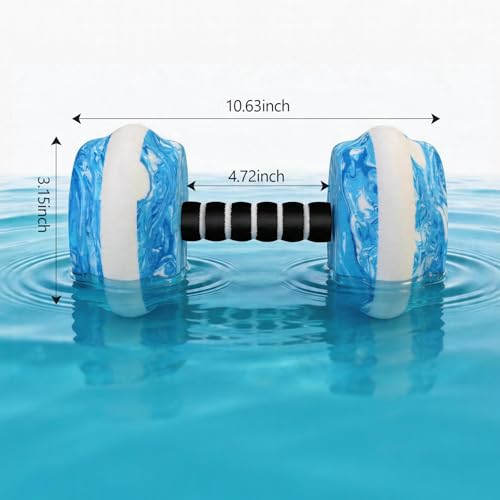 Aquatic Exercise Dumbbells, 2PCS Water Weights for Pool Exercise, Water Aerobics Equipment, High-Density EVA-Foam Pool Weights Dumbbells for Weight Loss, Pool Fitness, Water Exercise - color: Blue