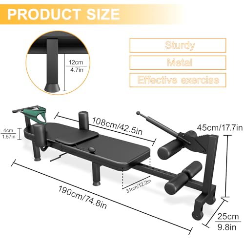 Home Lumbar Traction Table, Portable Massage Cervical & Lumbar Stretcher Bed, Full Body Traction Bed for Tension Relief and Back Decompression (Black)