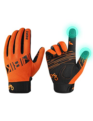 INBIKE Cycling Gloves for Men/Women Bike Gloves with Touchscreen-Padded Anti-Slip Mountain Biking MTB Bicycle Gloves for Cycling/Workout/Gym/Outdoor - color: Orange, size: XX-Large