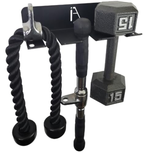 IRON AMERICAN Omega MINI Gym Storage Rack - Heavy-Duty Gym Wall Organizer Gym Hanger Gym Accessory Storage - Resistance Bands, Jump Ropes, Barbells (OMEGA MINI RACK 10 INCH / 4 PRONG) - style: OMEGA MINI RACK (10 INCH / 4 PRONG)