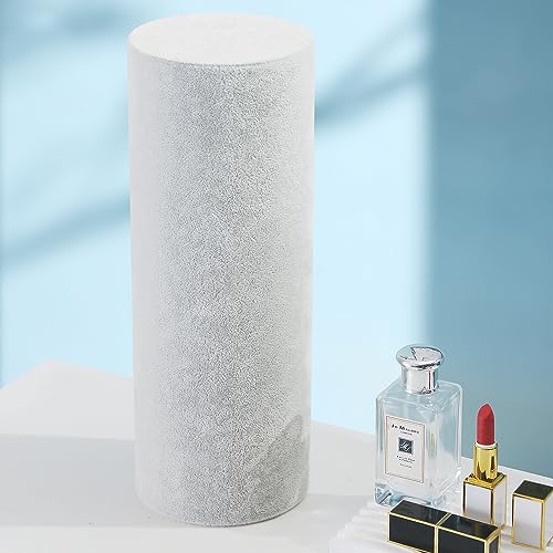 Headband Holder Organizer, Soft Velvet Tower Hairband Stand Display, Vertical Hair Hoop Accessories Jewelry Storage for Women Girls (Gray Beige Velvet) - color: Vertical Gray Beige Velvet