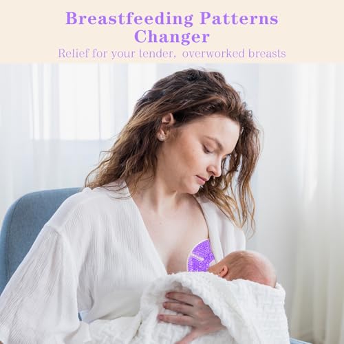 Hot/Cold Breast Gel Ice Packs Breast Cooling/Heat Pads Relief for Breastfeeding, Nursing Pain, Mastitis, Engorgement, Swelling, Plugged Ducts | Boost Milk Let-Down & Production,2 Pack (Purple) - color: Purple
