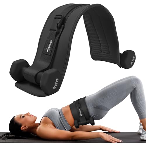 Exercise Hip Thrust Belt - Dumbbell Hip Thrust Belt, Thicken & Widen, Comfortable for Dumbbells, Kettlebells or Plates, Slip Padding, Gym or Home Workouts - color: black