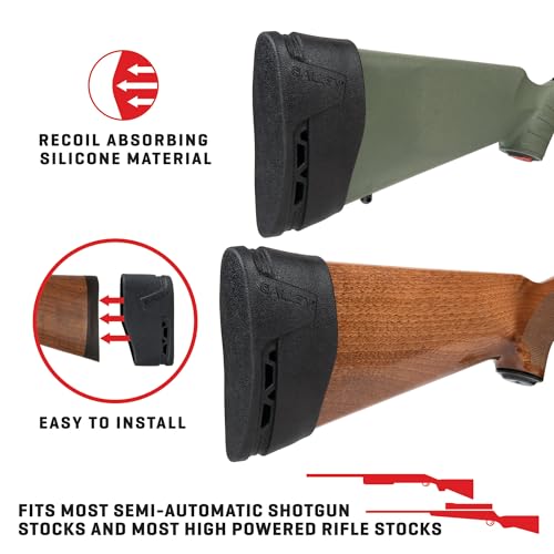 Allen Company Recoil Eraser II Slip‑On Pad – Universal Rifle & Shotgun Recoil Reduction Sleeve – Cushioned Silicone for Enhanced Comfort & - size: Large