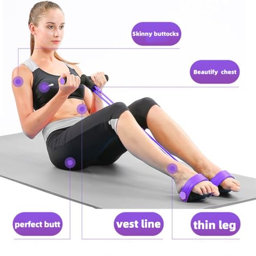 Resistance Bands for Exercise,6-Tube Elastic Yoga Pedal Puller Resistance Band, Natural Latex Tension Rope Fitness Equipment, for Abdomen/Waist/Arm/Leg Stretching Slimming Training - color: Pink