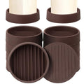 1.5x1.5 Round Rubber Furniture Caster Cups, Anti-Sliding Furniture Pads Bed Stopper Floor Protectors with Grip - Protect Any Flooring (Brown, 8 Pack) - size: 1.5" x 1.5" (Set of 8)-Round