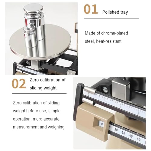 Precision Mechanical Balance, 0.1g-2000g Lab Analytical Double Pan Scales, with Zero Adjustment Knob, Weight Kit, for Colleges, Laboratory