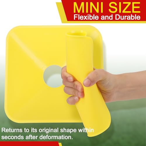50 Pack 2 Inch Square Mini Cones for Sport Heavy Duty Agility Training Small Soccer Cone Field Marker Practice Equipment for Football Basketball Coaching Team Activities Speed - color: Red Yellow