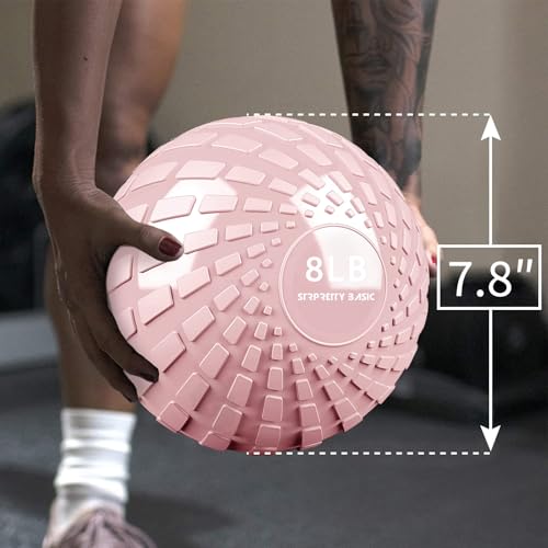 Medicine Ball 8, 10 lbs Slam Ball Weighted Balls for Exercise Strength and Crossfit Workout - color: Dynamic Pink, size: 8 LB