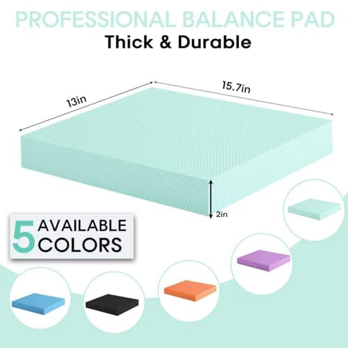 Balance Pad – Stability Trainer for Balance, Stretching, Physical Therapy, Exercise, Mobility, Rehabilitation and Core Training Non-Slip Closed Cell Foam Premium Balance Pad Knee Pad - color: green