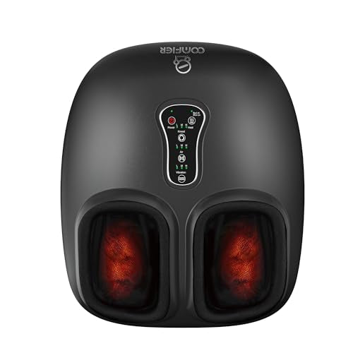 COMFIER 2026 Shiatsu Foot Massager with Fast Heat, Kneading Rolling Compression, Extra Vibration, FSA Eligible HSA Store, Plantar Fasciitis,Neuropathy Pain, Bigger Size 13IN, Gift for Men,Women - color: Black