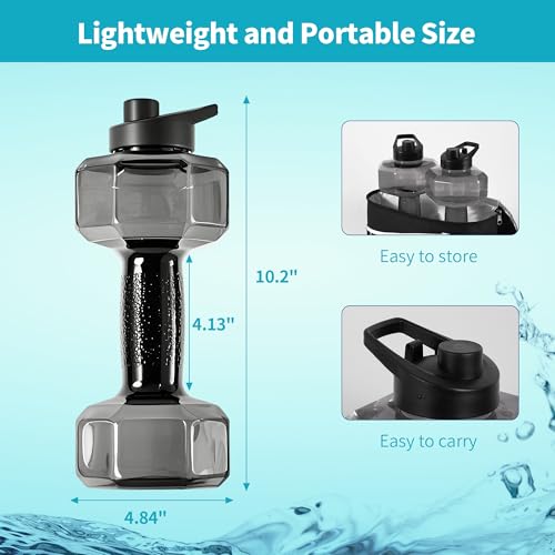 Water Weights for Pool Exercise Set of 2, Aquatic Exercise Dumbbells with Non-slip Handle, PE Materials Water Dumbbell Aerobics for Water Aerobics Weight Loss - color: Black