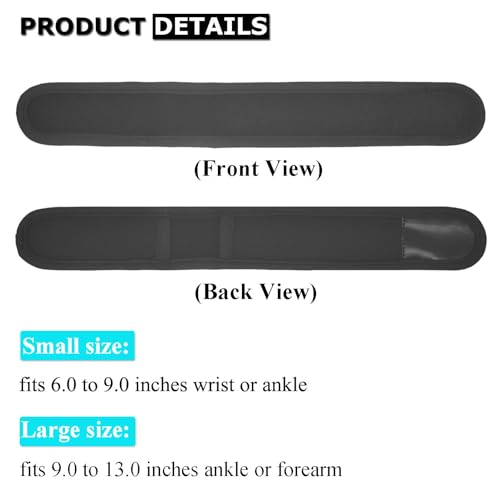 Adjustable Hook and Loop Ankle Band Compatible with Garmin Venu 3S/Venu 2S/Venu Sq 2/Vivoactive 4S/Lily 2/Lily 2 Active/Forerunner 255S/Forerunner 265S, Black - size: Large