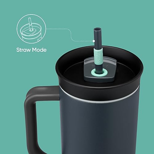 Owala Tumbler Stainless Steel Water Bottle 40 oz Foggy Tide | 2-in-1 Sip-or-Swig Lid | Splash-Resistant Lid | Reusable Straw | Cup Holder Friendly | Right & Left Hand Friendly - color: Foggy Tide, size: 40 Ounces (Pack of 1)