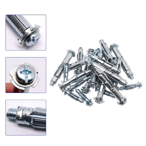 30 pcs Molly Bolts, Metal Drywall Anchors, Heavy Duty Zinc Plated Steel Molly Bolt (M4-32) - color: M4-32