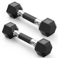 PAPABABE Hex Dumbbell Set 2.5-100lb, Rubber Grip Dumbbells, Home Gym | Complete & Durable Cast Iron Core Odorless Antiroll Hex Shape Ergonomic Versatile Home Gym Comfort Non-Slip Grip - size: 4 lb, Pair, style: Rubber Grip