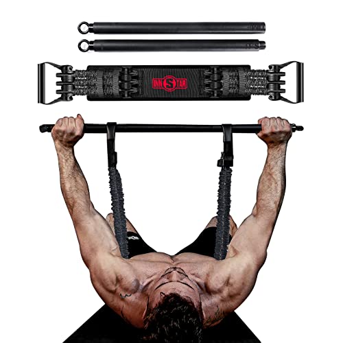 Innstar Multi-Function Resistance Bands for Working Out, Push Up Exercise Bands Resistance Bands Set for Bench Press Gym Equipment, Home Workout, Travel Portabl - color: Men|200LB with Detachable Rod|Black