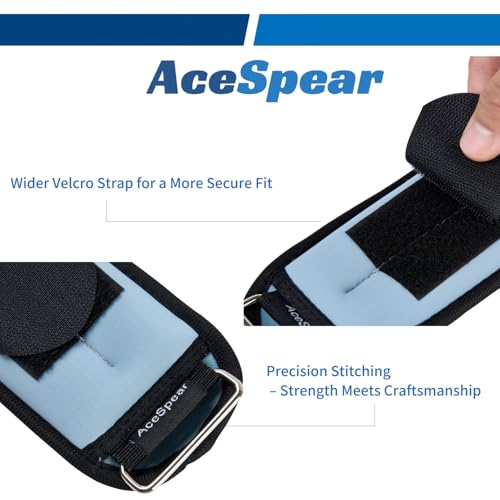 AceSpear Ankle Weights Sets for Men Women Kids 1lb 2lb 3lb 4lb 5lb Leg Weights Arm Wrist Weights Gym for Foot Exercise Training Workout Walking Jogging Yoga - color: Blue, size: 5 lbs x 2