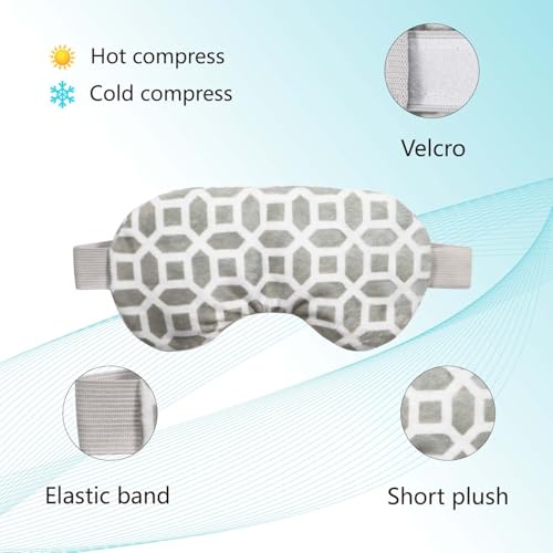 2 in 1 Heated/Ice Eye Mask Moist Heat Eye Mask Lavender & Flaxseed Sinus Pillow Microwavable for Dry Eye,Styes,Sinus Pain,Headache,Migraine,Puffy or Swollen Eyes Irritated and Inflamed Eyelid Bumps
