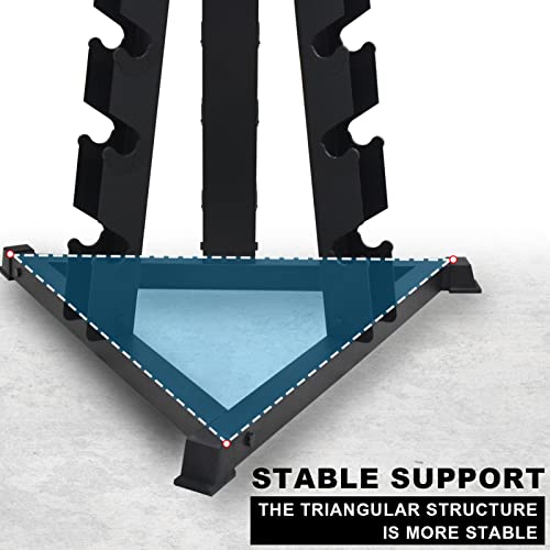 Balelinko Home Gym Equipment Workouts Strength Training Weight Loss Pilates Weights Yoga Sets Weights for Women, Men, Seniors and Youth - color: Black, style: Triangular Dumbbell Rack