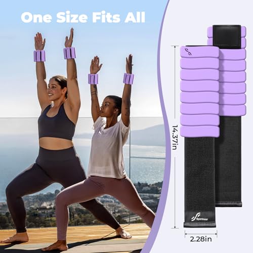 Sportneer Wrist & Ankle Weights for Women & Men Set of 2 (1LB/2LB Each) - Soft Silicone Arm & Leg Weights for Pilates, Yoga, Walking, Barre, Home Workout, Water Aerobics - color: Aura Lavender, size: 4 Lb Pair (2 Lb Each)