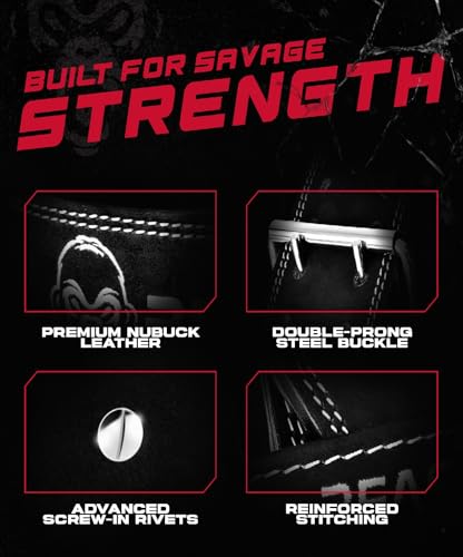 Beast Gear Weight Lifting Belt - Leather Power Lifting Belt for Men，10mm Thick Weightlifting Belt for Deadlifts, Back Support Squats Belts for Powerlifting, Crossfit Gym Belt for Men Women - size: M