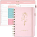 Oucaru Undated Daily Planner, A5 Spiral Notebook with Hourly Schedule, To Do List, Priorities, and Notes for Productivity - Easily Organize Your Tasks, Appointments & Goals for Women - size: A5-Pink, style: Daily Planner