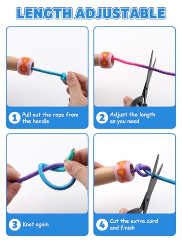 Jump Rope for Kids, Lorvain Adjustable Skipping Rope, Kids Jump Ropes with Wooden Handle for Girls Boys, Weighted Jumping Ropes for Fitness Workout Exercise Outdoor Fun Activity - color: Dark Blue-1 Pc