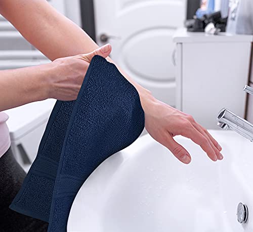 Utopia Towels 6 Pack Premium Hand Towels Set, 16 by 28 inches, 100% Ring Spun Cotton, Ultra Soft and Highly Absorbent 600GSM Towels for Bathroom, Gym, Shower, Hotel, and Spa, Navy Blue - color: Navy Blue, size: 6 Hand Towels